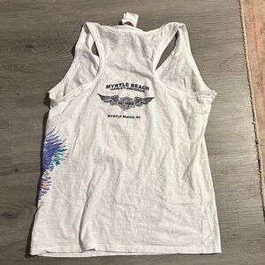 Harley-Davidson White Tank Top with Colorful Wing Design